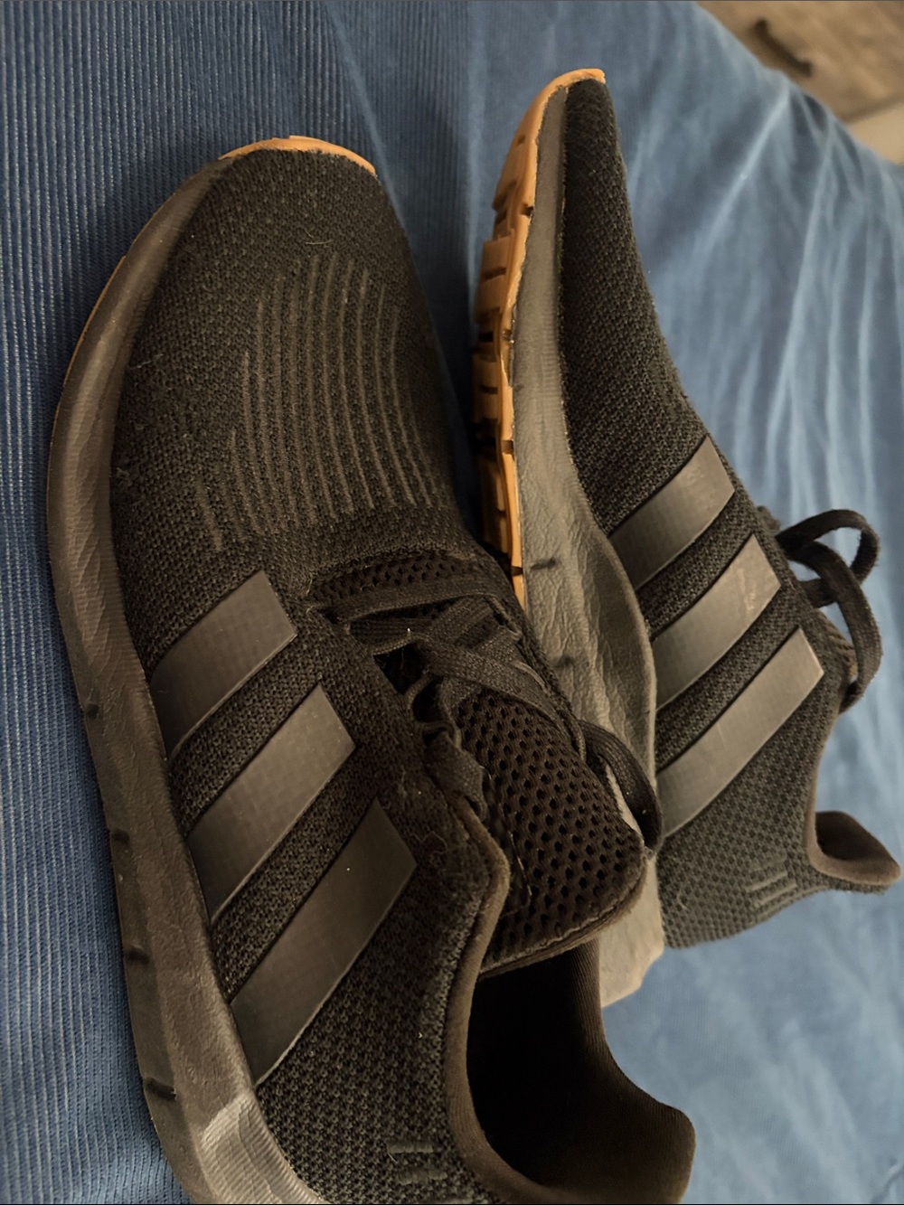 adidas Black Knit Sneakers with Gum Outsole